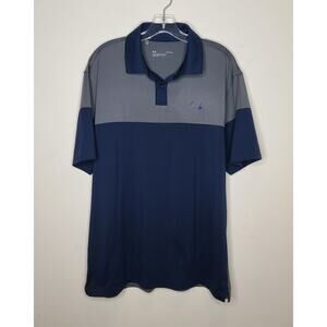 Under Armour blue grey colorblock short sleeve polo shirt - large loose fit